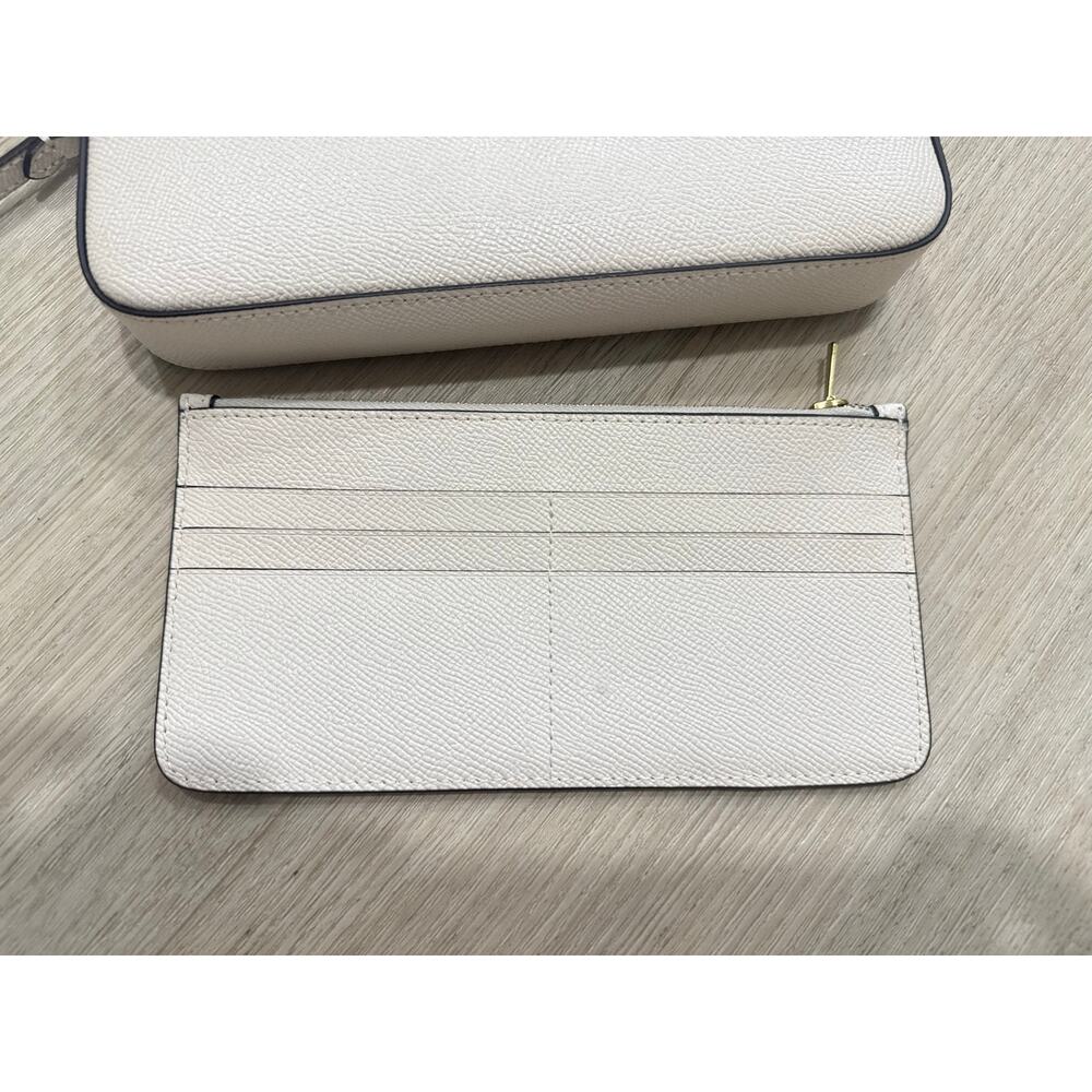 Coach Wyn Crossbody Chalk White Crossgrain Leather Bag C8439 Envelope Clutch - Picture 6 of 13